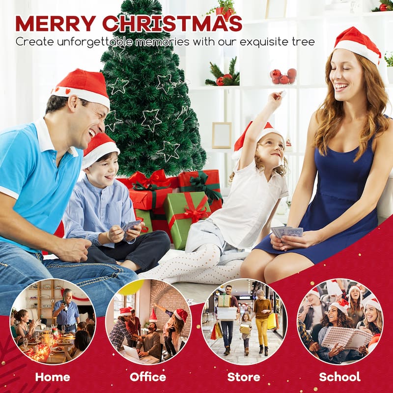 Gymax 4/5/6/7 FT Artificial Xmas Tree w/ 270 Branch Tips 509 Warm