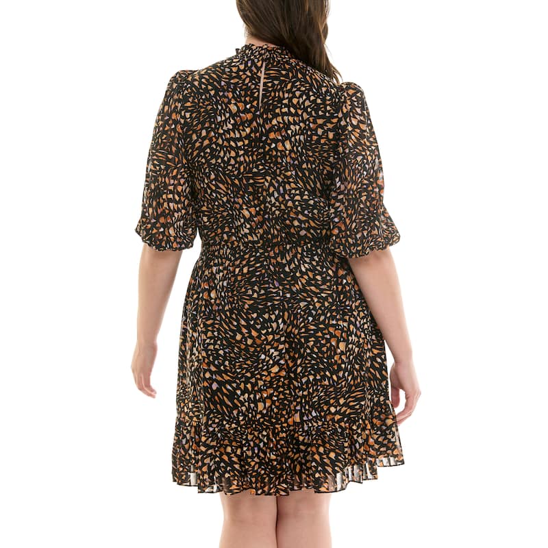 Nanette Lepore Ruffle Neck A-Line Dress