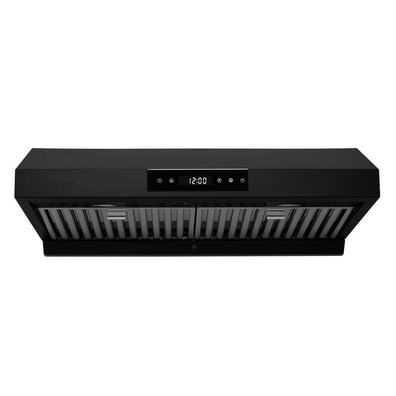 Hauslane PS18 Under Cabinet Range Hood, LED, Baffle Filters, 3-Way Venting, Available in Different Colors - 30" - Black Stainless Steel