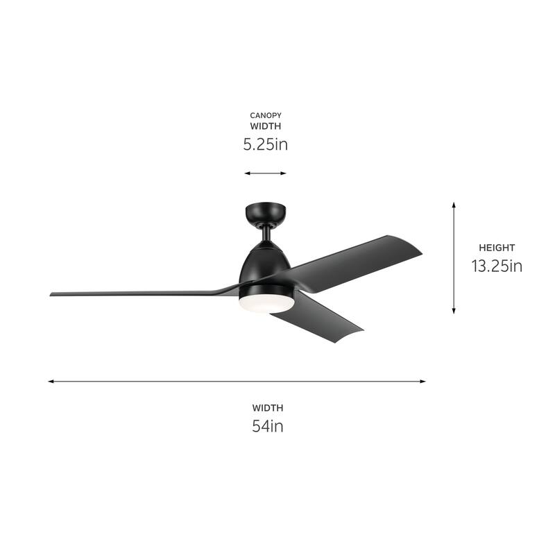 Kichler Lighting Fit 54 in. Integrated LED Outdoor Downrod Mount Ceiling Fan