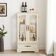 preview thumbnail 63 of 73, GDFStudio - Traditional Storage Lighted Curio Display Cabinet with Glass Doors and Drawer
