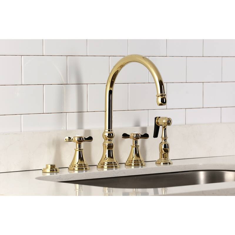 Kingston Brass KS279.BEXBS Essex 1.8 GPM Widespread Kitchen Faucet