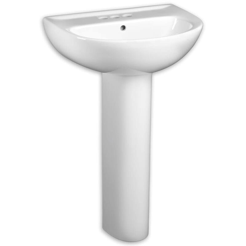American Standard Evolution 24" Pedestal Lavatory Sink Combo with 4" - White