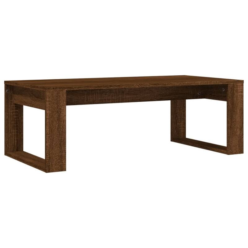 vidaXL Coffee Table White/Black/Brown Oak/Smoked Oak 40.2"x19.7"x13.8" Engineered Wood - 40.2" x 19.7" x 13.8"
