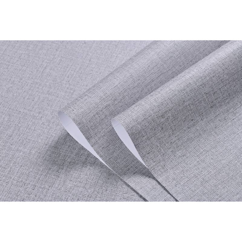 Linen Texture Vinyl Peel and Stick Wallpaper Roll, 2Ft x 33Ft/Roll - LightGrey - 1 Roll