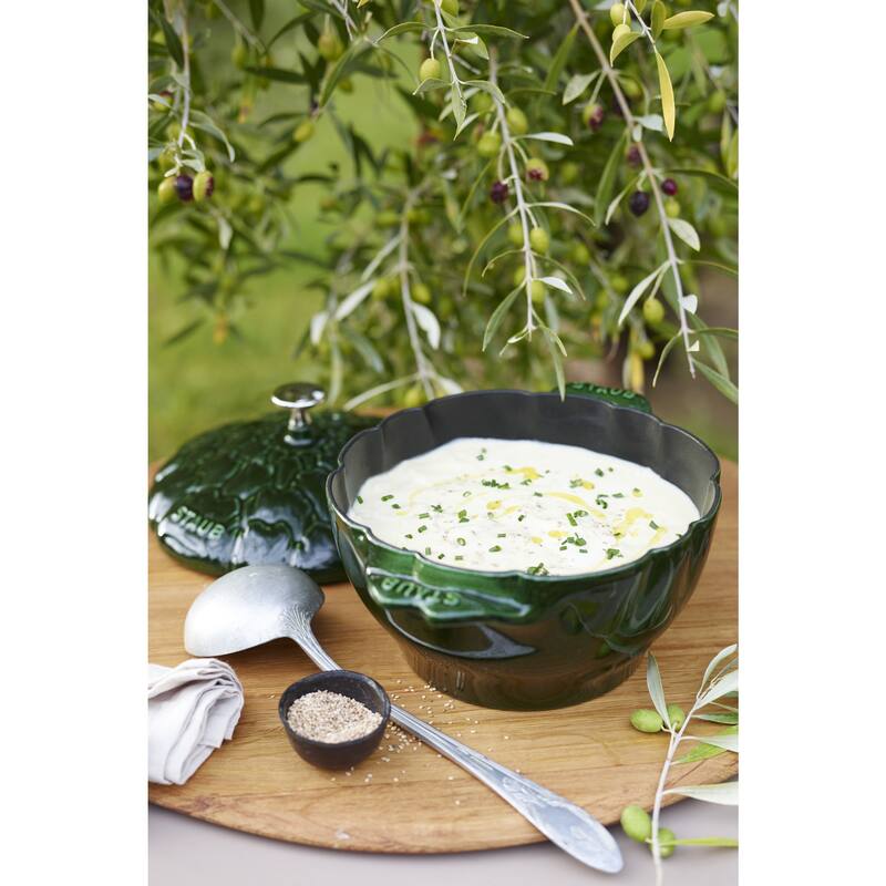 Staub Cast Iron 3-qt Artichoke Cocotte - Basil