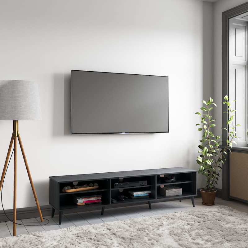 Cole TV Bench with Open Shelves, TVs up to 85" - N/A