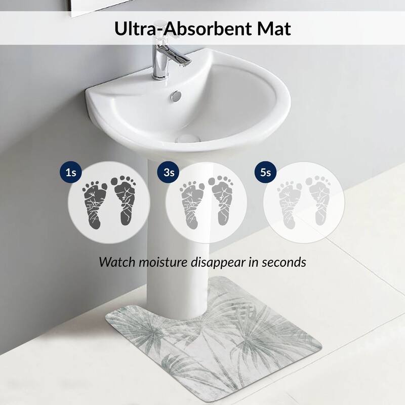 Decorative Contour Bath Mat 20x18 Ultra Absorbent Quick Dry Rug