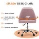 preview thumbnail 37 of 46, Armless Fabric Home Office Desk Chairs, Adjustable Height Swivel Task Vanity Chair, Task Chairs with Swivel Wheels - N/A
