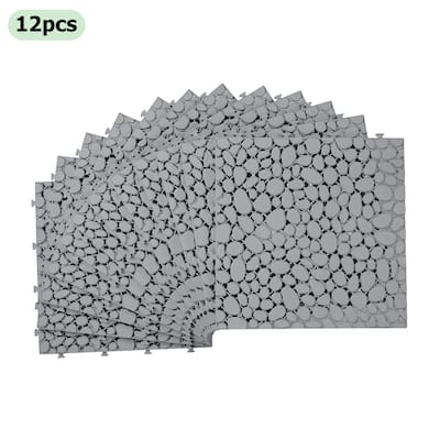 1 ft. x 1 ft. All-Weather Outdoor Plastic Composite Interlocking Deck Tiles, Waterproof, Anti-slip, Box of 12