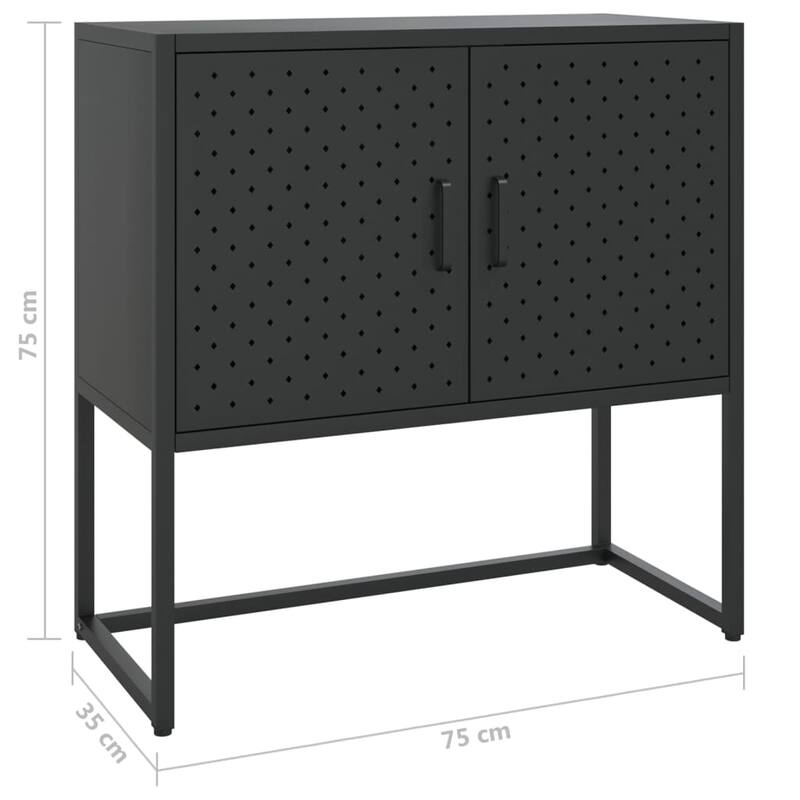 vidaXL Sideboard Storage Buffet Cabinet for Kitchen Living Room Entryway Steel