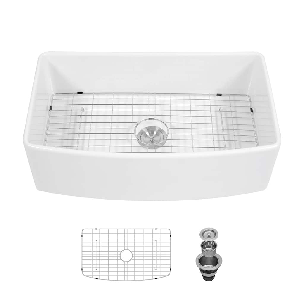 Farmhouse Kitchen Sink Arch Edge Apron Front Single Bowl