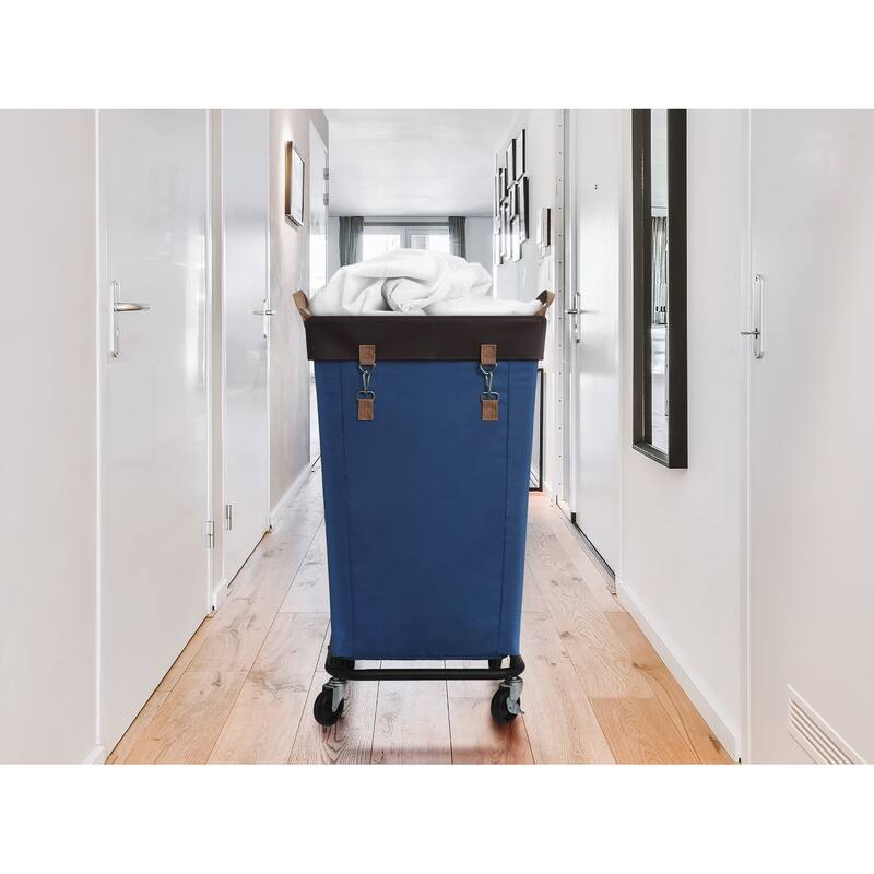 Large Laundry Hamper with Wheels, 160L Canvas Laundry Basket for Hotel, Home, Closet, Dorm