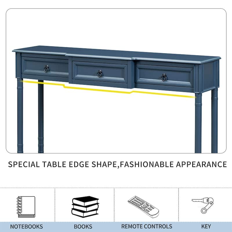 Merax Console Table Sofa Table with Projecting Drawers and Shelf for Entryway
