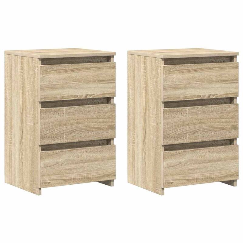 vidaXL Bed Cabinet Set of 2 Engineered Wood