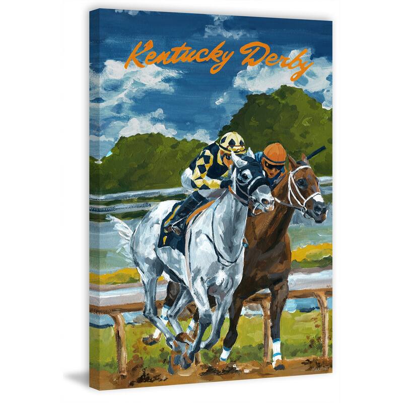 'Louisville Kentucky Derby' Painting Print on Wrapped Canvas
