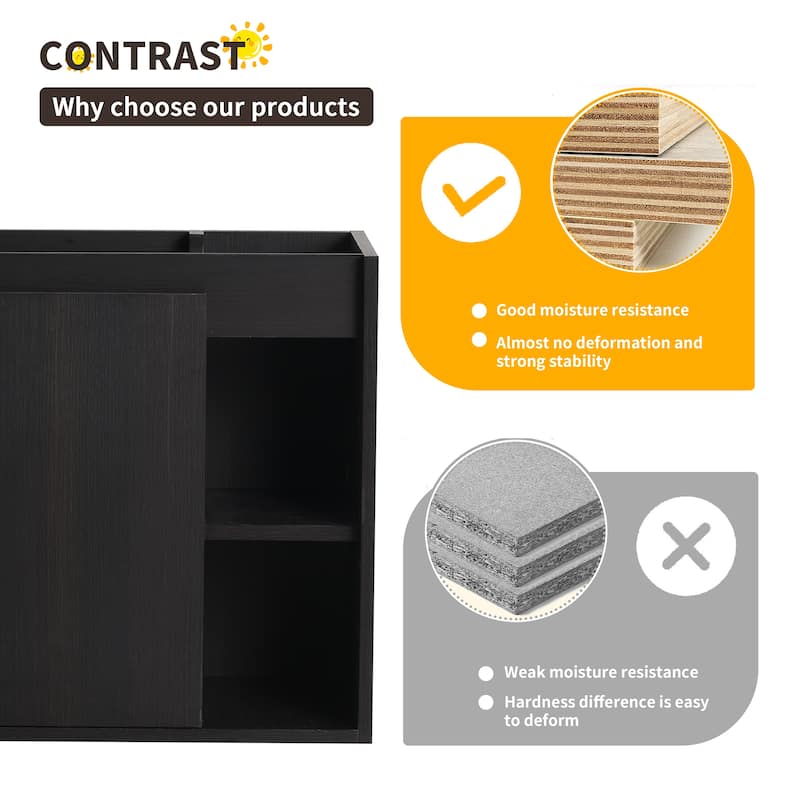 Beingnext 24"/28" Bathroom Vanity with Sink, Floating Bathroom Vanity with Soft Close Door and Shelf