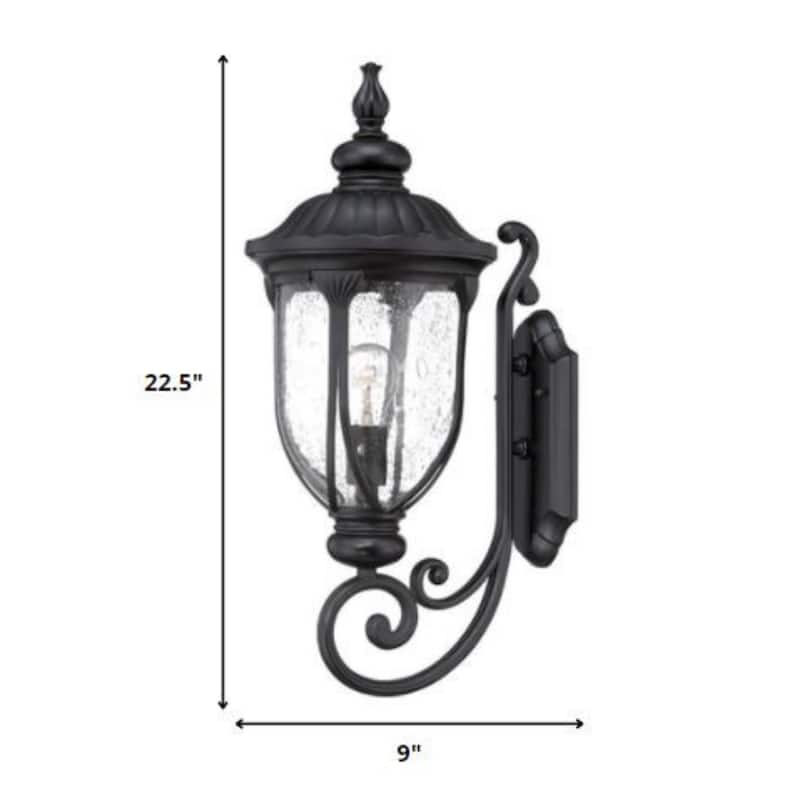 Aluminum XL Outdoor Wall Lantern Light with Seeded Glass Hardwired - 11.5” x 9” x 22.5” (D x W x H)