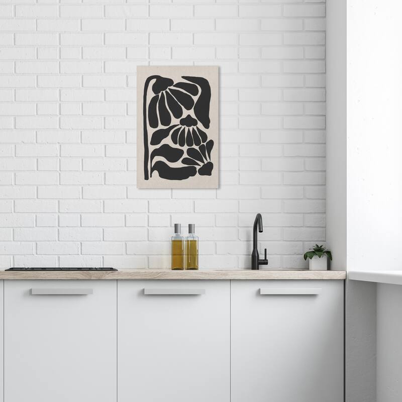 Wynwood Studio Canvas Abstract Flora Minimalista Black and Pastel Black Modern & Contemporary Wall Art Canvas Print - 24 x 16