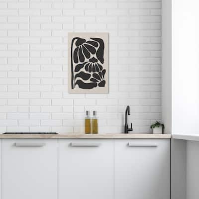 Wynwood Studio Canvas Abstract Flora Minimalista Black and Pastel Black Modern & Contemporary Wall Art Canvas Print