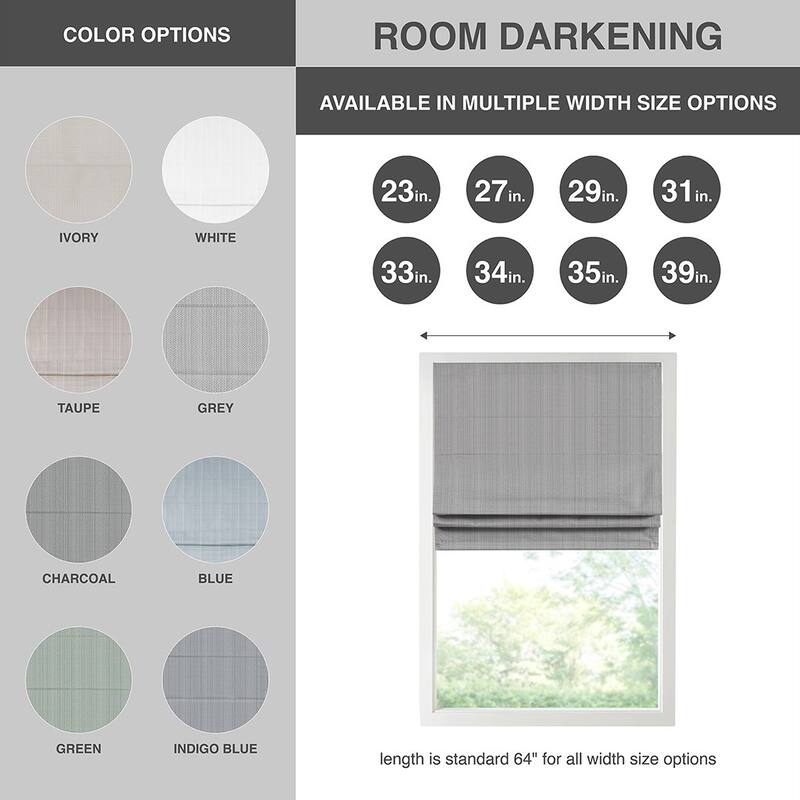 Basketweave Darkening Cordless Roman Window Shade