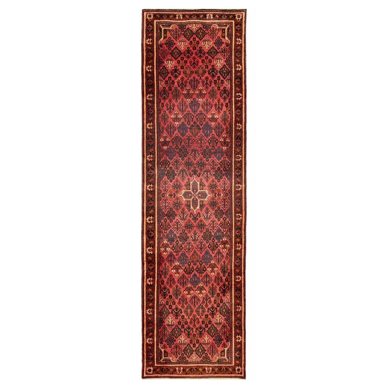 ECARPETGALLERY Hand-knotted Kayseri Red Wool Rug - 3'10 x 12'10 - Red - 3'10 x 12'10
