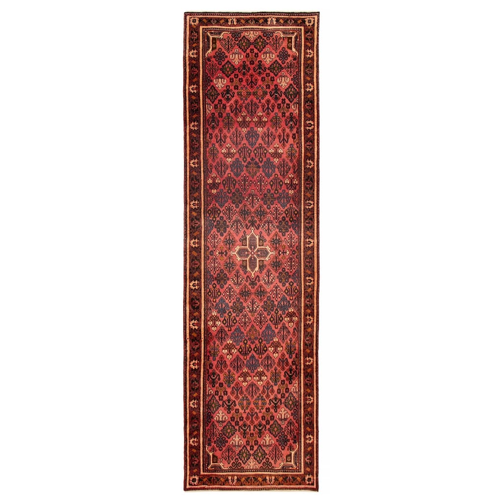ECARPETGALLERY Hand-knotted Kayseri Red Wool Rug - 3'10 x 12'10