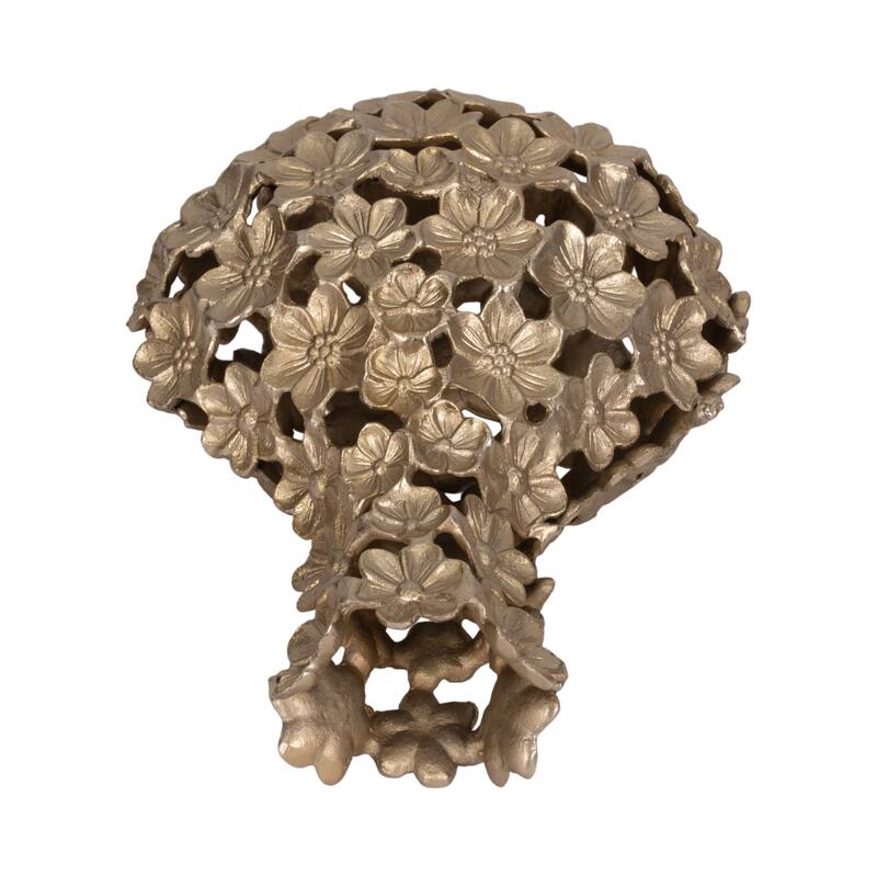 Aluminum Decorative Vase Floral Openwork Design Glam Style Modern