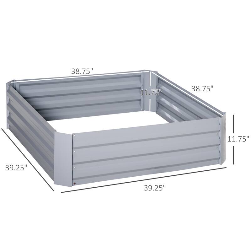 Weather-Resistant Raised Flower Beds Metal Raised Rectangular Flower Beds with Open Bottom for Growing Vegetables Flowers