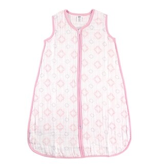 Hudson Baby Infant Girl Muslin Cotton Sleeveless Wearable Sleeping Bag, Sack, Blanket, Damask