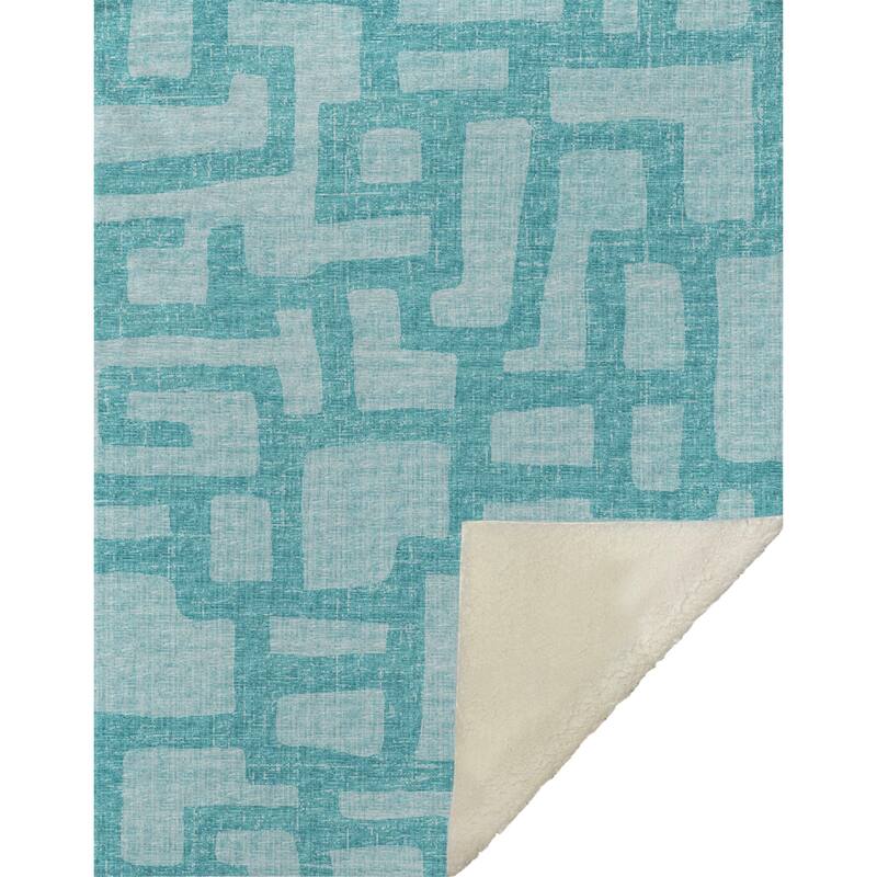 Premium Machine Washable ASB110 Modern Geo Sherpa Throw Blanket