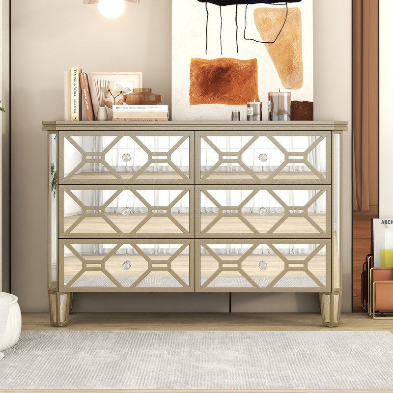 Glass on sale dresser chest