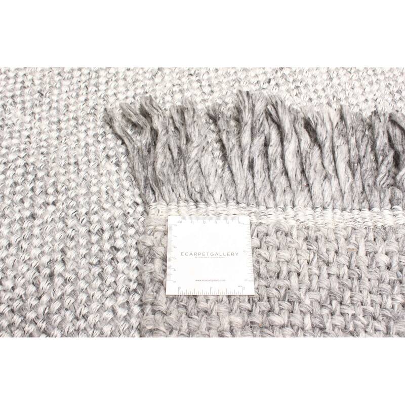 ECARPETGALLERY Braid weave Sienna Grey Wool Rug - 5'2 x 7'3