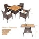 preview thumbnail 3 of 8, Costway 5PCS Patio Rattan Dining Furniture Set Arm Chair Wooden Table - See details