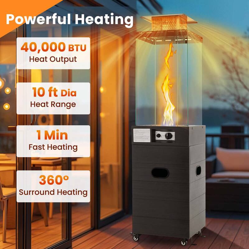 Costway Patio Heater 40,000 BTU Outdoor Propane Gas Heater with Cover - See Details