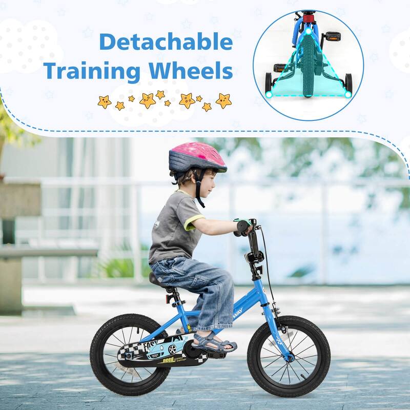 Costway 12"/14"/16"/18" Kids Training Bike with Removable Training