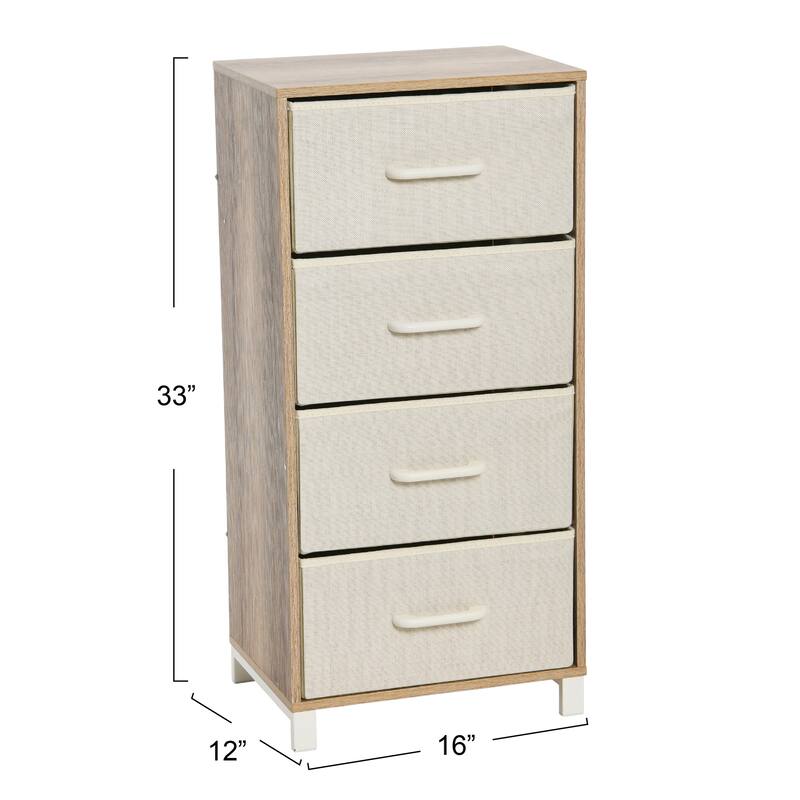 Household Essentials Dresser Tower Chest with 4 Storage Drawers