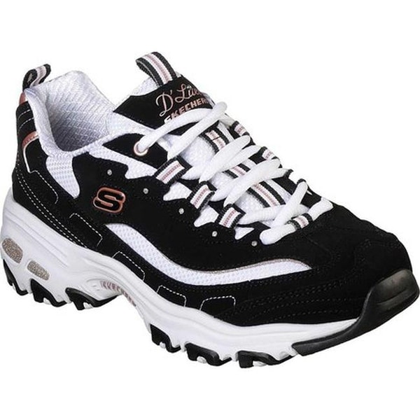 skechers black and rose gold