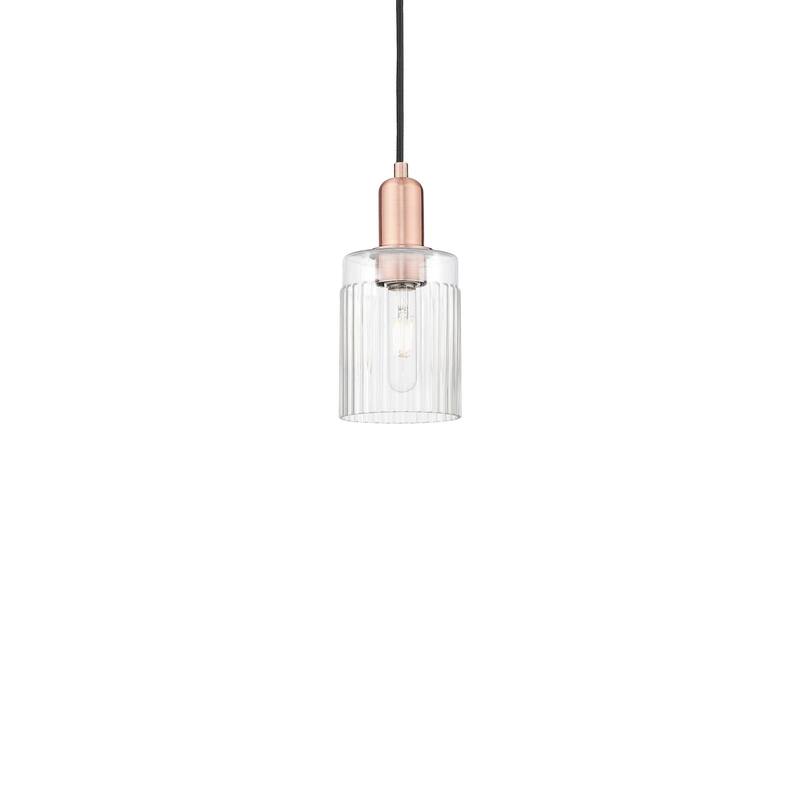 Innovations Lighting 716-1P-10-5 Hadley Pendant Hadley 5" Wide Mini - Antique Copper / Clear