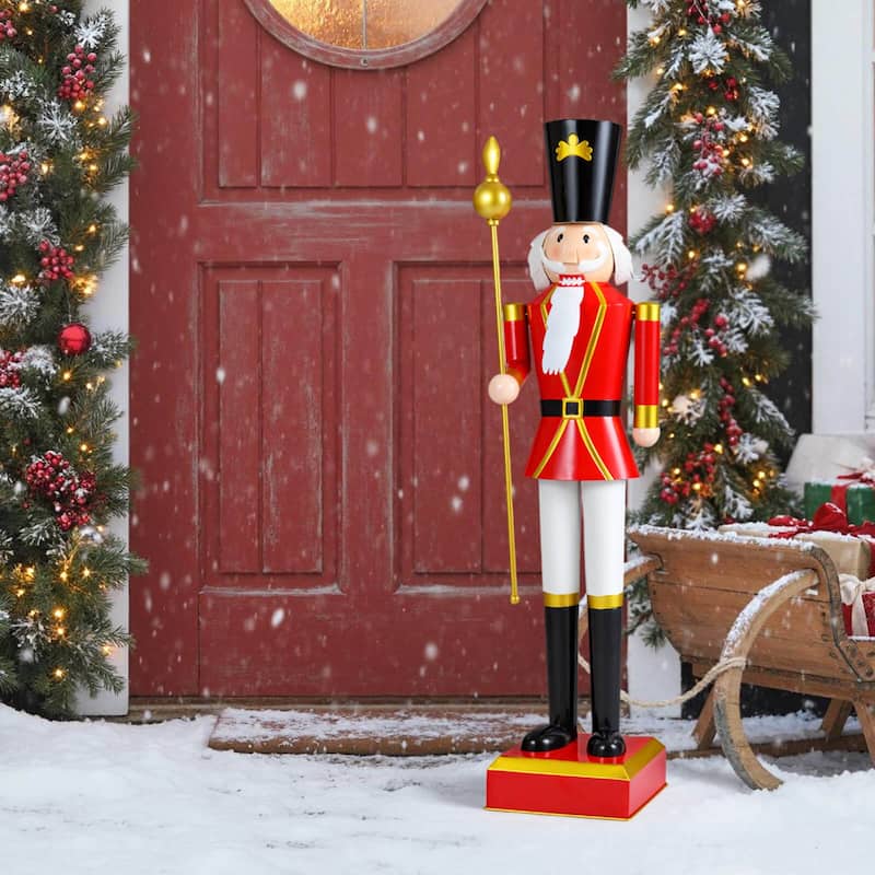 Costway 4’ Christmas Nutcracker with High Hat & Beautiful Scepter, - See Details
