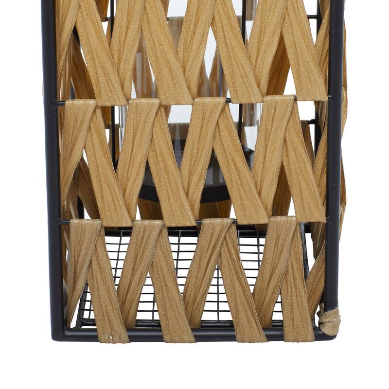 Natural Brown Open Weave Seagrass Bohemian Vase Collection