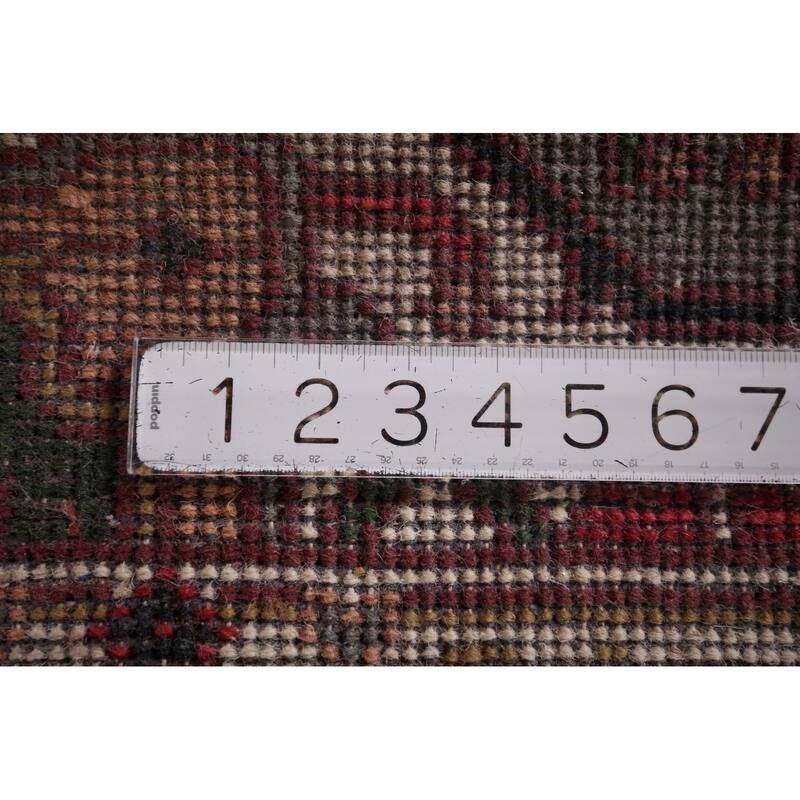 Geometric Heriz Serapi Accent Rug Hand-Knotted Wool Carpet - 2'7"x 6'2"