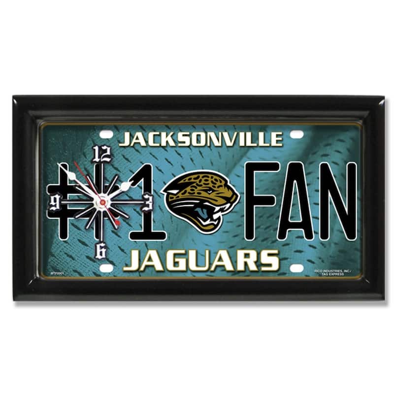 Jacksonville Jaguars License Plate Clock