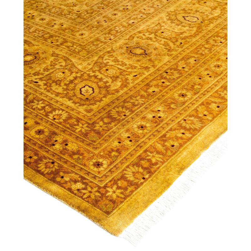 Overdyed One-of-a-Kind Hand-Knotted Area Rug - Yellow - 8' 1" x 10' 5"