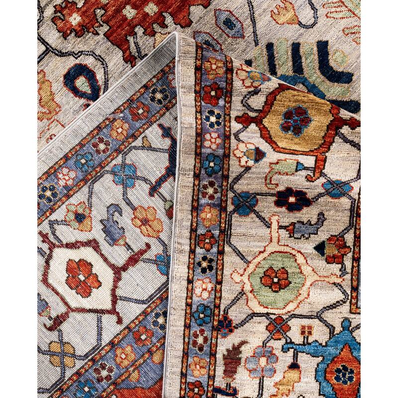Serapi One-of-a-Kind Hand-Knotted Area Rug - Gray - 9' 0" x 11' 10"