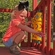 preview thumbnail 4 of 19, Gorilla Playsets Nantucket II Wood Swing Set with Wave Slide - Redwood - 15.5 ft W x 13 ft D x 10.5 ft H