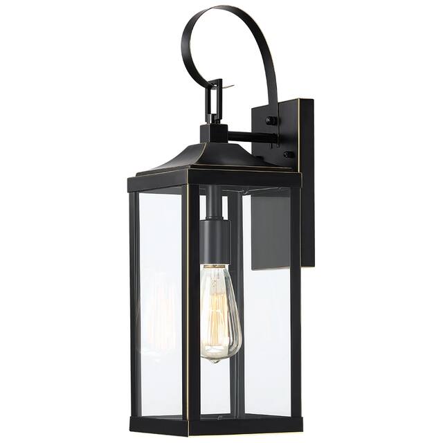 19.3"H 1-Light Medium Outdoor Bronze Exterior Wall Lantern Sconce Light - W6" x E7.2" x H19.3" - 19.3''H