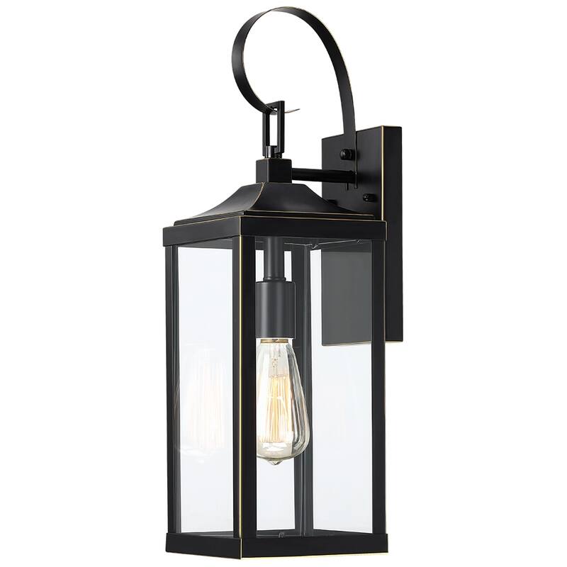 19.3"H 1-Light Medium Outdoor Bronze Exterior Wall Lantern Sconce Light - W6" x E7.2" x H19.3" - 19.3''H