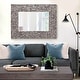 preview thumbnail 2 of 8, Allan Andrews Gray Rectangular Wall Mirror with Wood Block Mosaic Frame - 48"H x 36"W