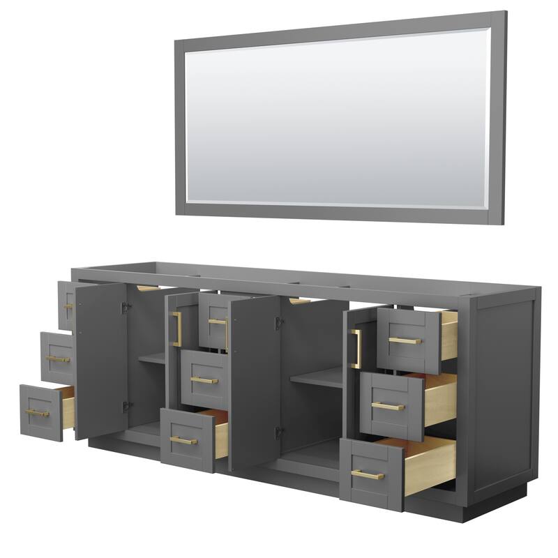 Miranda Double Bathroom Vanity Cabinet, 70-Inch Mirror